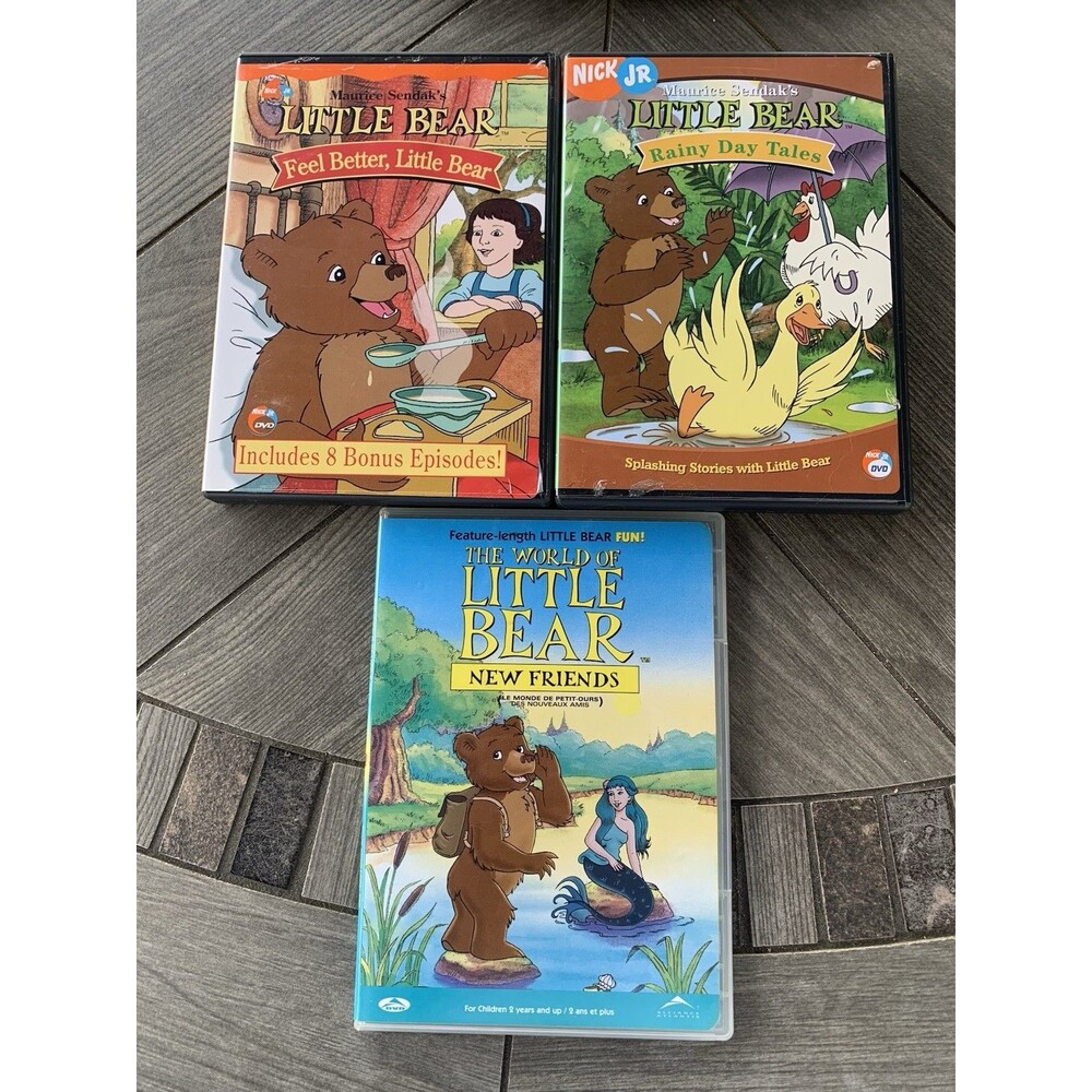 Little Bear Nick Jr Feel Better /Rainy Day /New Friends Movie DVD 3 Lot